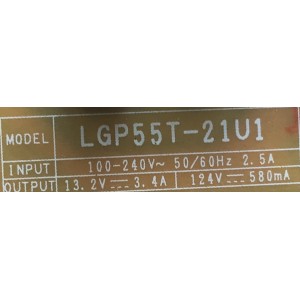 FUENTE DE PODER PARA TV LG / NUMERO DE PARTE EAY65895656 / EAX69502604 / LGP55T-21U1 / EPCD13CB1C / MODELOS 55UP7700PTC / 55UQ7070ZUE / 55UP7710PSB / 55UP7750PTB / 55UQ8000AUB / 55UQ8000PSC / MAS MODELOS EN DESCRIPCIÓN